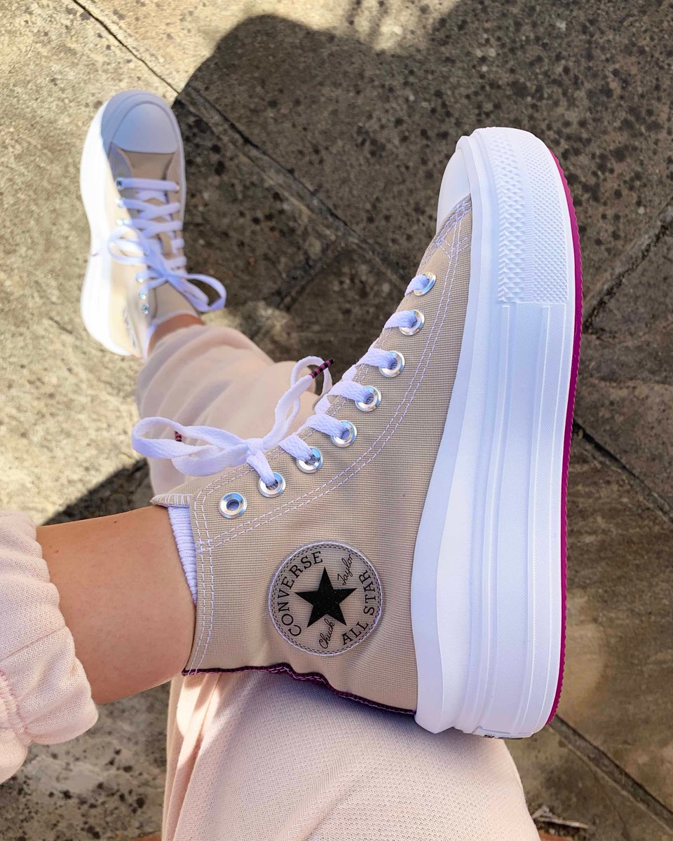 beige converse platform