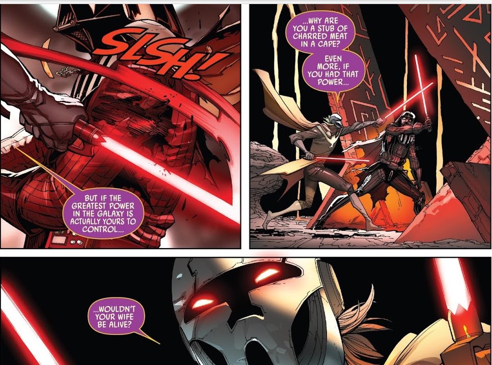 Now he didn’t show Vader the WBW, I think he ended up ripping all the way *through* the wbw to the Netherworld of the Force, but its literal dark sideAnyway, its so interesting to see Momin talk about the Dark Side & this mysterious ultimate powerAgain Vader is a lab rat here