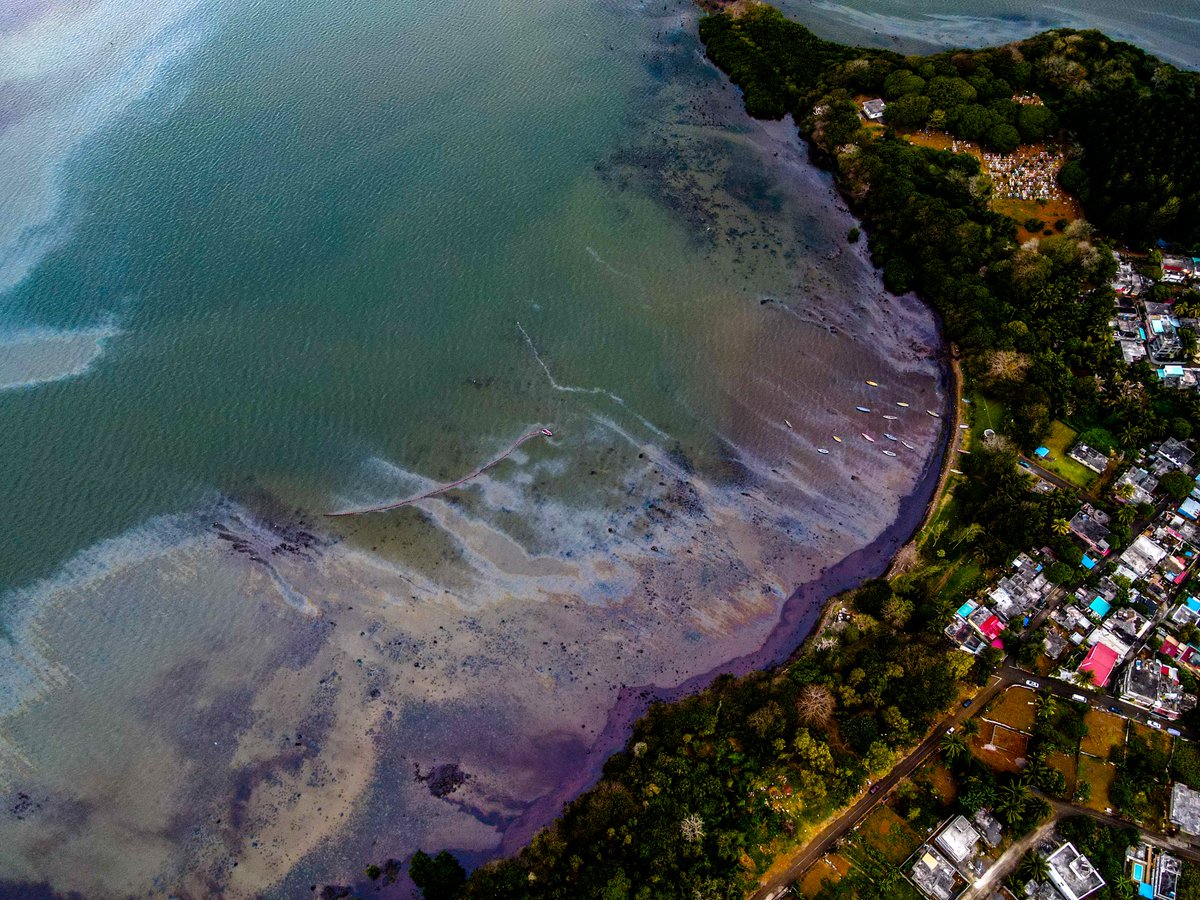 Mauritius declared an emergency after a tanker hit a coral reef, spilling 1,000+ tons of oil and threatening "thousands" of fragile species. It is still leaking.

Volunteers are making barriers and rescuing animals, angry at govt inaction: "We will never be able to recover."