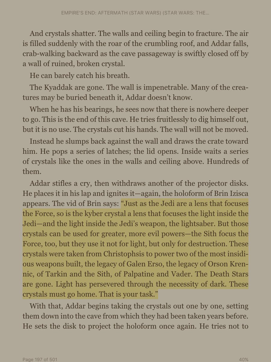 Another religion that gets a lot of attention is: the Church of the ForceTekka helps Luke’s research and of course opens TFA, but they also have a presence in Empires EndA few pilgrims are tasked w returning kyber crystals to a cave on Christophsis
