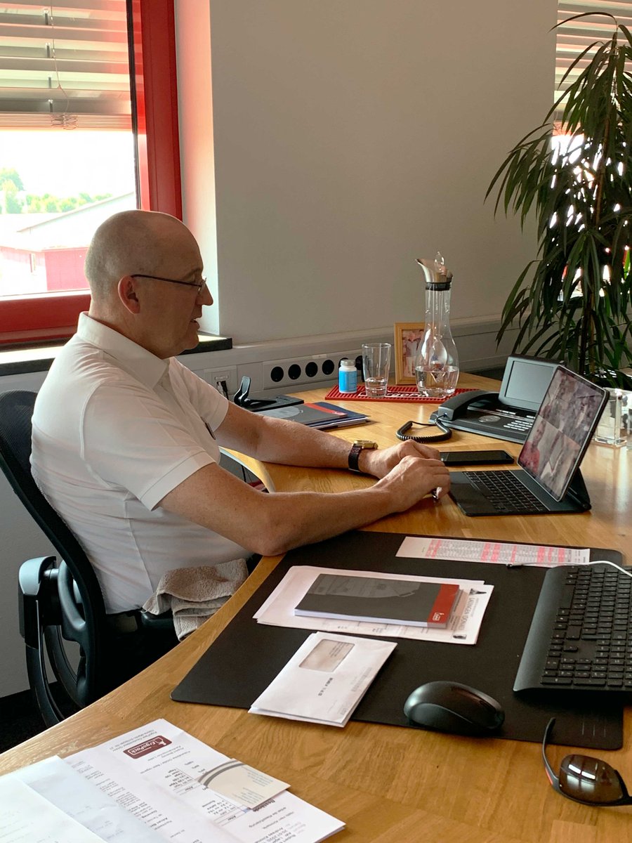 ErgoPack's tweet photo. Despite #Corona we try to stay in contact with our #partners worldwide. Today a video call from the offices in #Lauingen to our partner Luis from @velpak in #Mexico 🇲🇽

#StayHealthy #ergopack https://t.co/wx0McFABbY