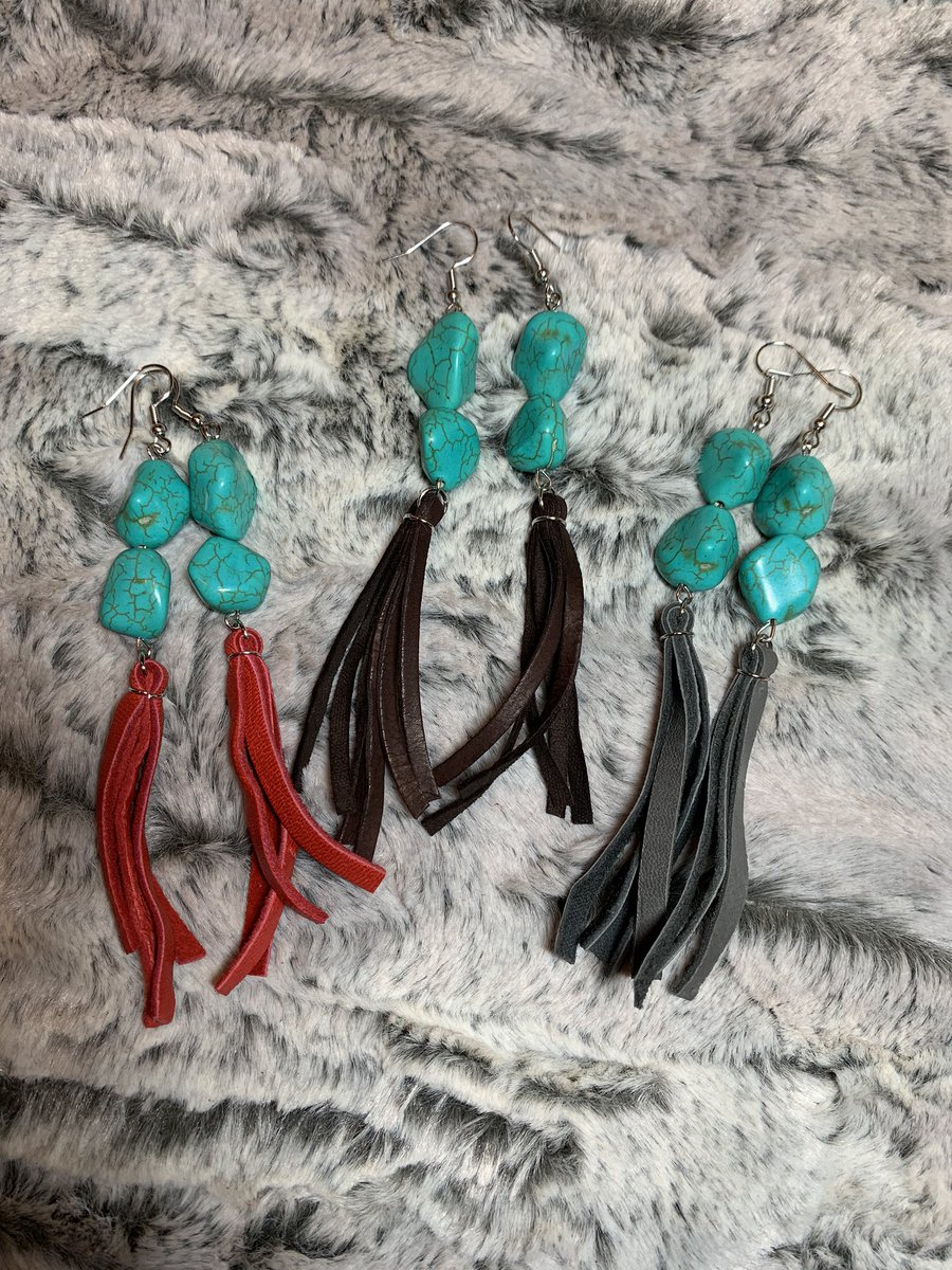 here are a few of our best selling earrings! these beauties can be made with different colored fringe ✨