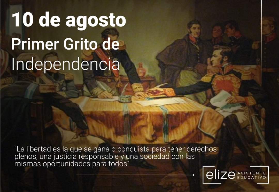 elize_ec's tweet photo. 10 de Agosto de 1809
Gesta heroica de los próceres que hace más de 200 años, dio paso al Primer Grito de Independencia.

Gracias a ellos y a sus incansables luchas vivimos un presente de justicia, igual y libertad.
#PrimerGritodeIndependencia #Educación #Elize #AsistenteEducativo https://t.co/cDGeydnUtE