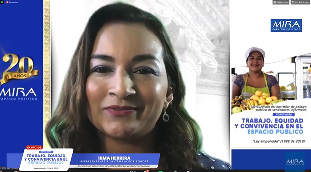 PartidoMIRA's tweet photo. #ApoyemosAlVendedorInformal:

“En el #PND2019 logramos dejar establecida la formulación de la política del uso y el aprovechamiento del espacio público, para garantizar seguimiento de las entes regionales”: Congresista @irmalherrera 

Conéctese: https://t.co/4NQ5LiPVrR https://t.co/xdHw8l3vpN