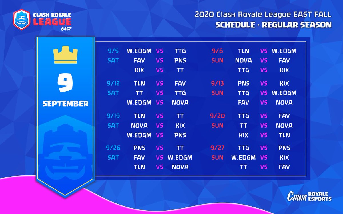 #CRLEAST Fall Season September Schedule