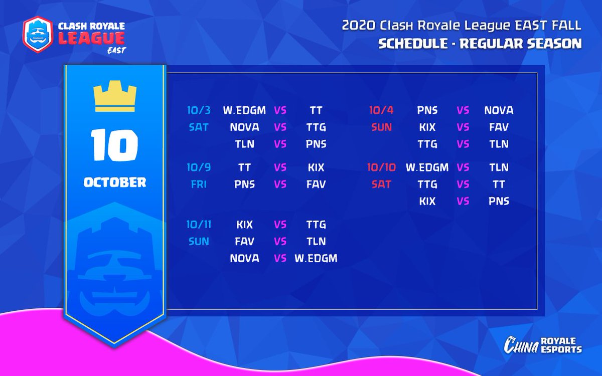 #CRLEAST Fall Season October Schedule