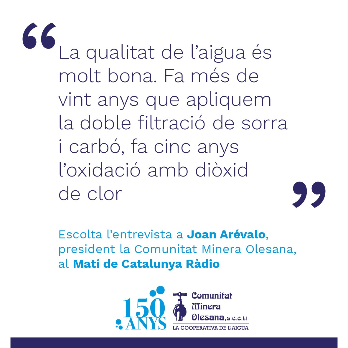 🔵📻 ENTREVISTA | Encara no has escoltat l'entrevista que ha fet <a href="/maticatradio/">El matí de Catalunya Ràdio</a>  a Joan Arévalo, president de la Comunitat Minera Olesana i d'<a href="/AiguaCoop/">Aigua.coop</a>? 

👉 Escolta-la aquí (minut 47): ccma.cat/catradio/alaca… 

⬇️ Segueix fil (1/2)