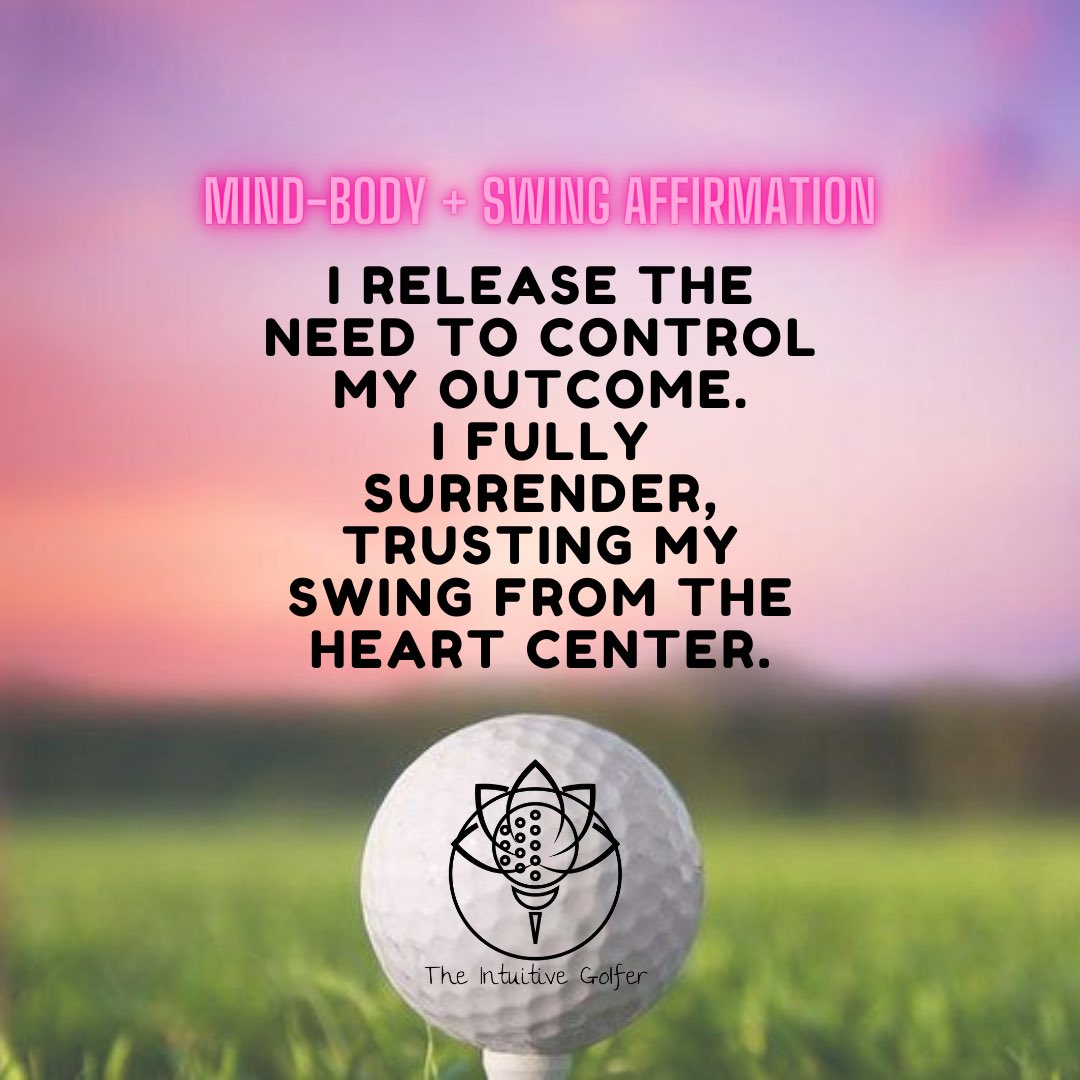 kimchigolf's tweet photo. Happy Monday! Here is your Mind-Body + Swing Affirmation this week 🙏✨⛳️ May you surrender the need to control and force your outcome and fully trust yourself from the heart center 💚 #theintuitivegolfer #mindbodyswing #affirmation #golf #yoga #reiki #meditation #mentalgame https://t.co/c269b44sn4