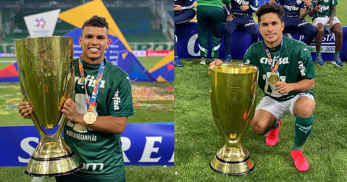 Os atacantes Gabriel Veron e Gabriel Silva foram campeões dos Paulistas Sub-15, Sub-17, Sub-20 e Profissional pelo Verdão.