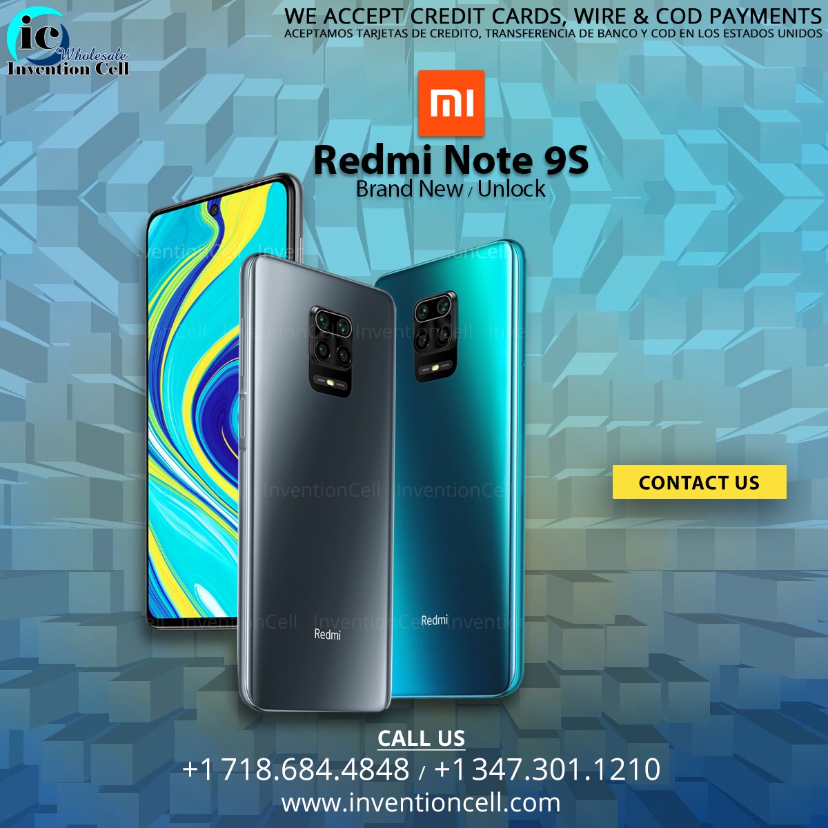 IcWholesale's tweet photo. Selling Xiaomi Redmi Note 9s 4GB+64GB (Unlocked) Brand New Sealed (6.7inch) 4G LTE in Gray & Blue colors. Click the Link to Order: https://t.co/Wa2rYGXJS2
#smartphones #xiaomi #redminote #smartphone #note9s https://t.co/wdppCCt8bQ