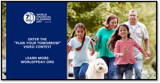FPSB's tweet photo. We want to know how meeting w/ a CFP professional could help you plan your tomorrow. Enter for the chance to be 1 of 5 winners selected for a one-time session w/ a #CFP professional + US$1,000 to help you plan your tomorrow. Submit your video: https://t.co/JkBNKQeNDz #WFPD2020 https://t.co/iEnIGVhtRa