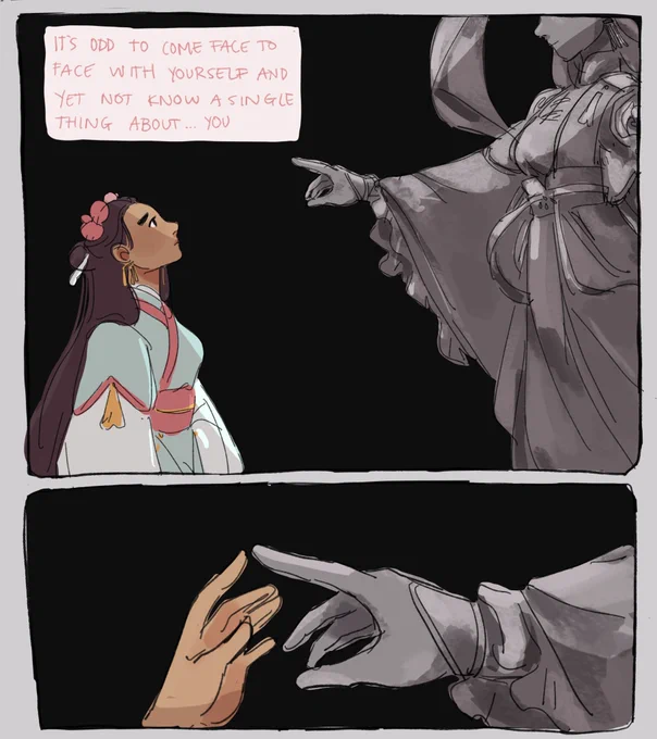 [ oc ] arrival at the only intact statue of herself. 

just wanted 2 draw my bby :( 
