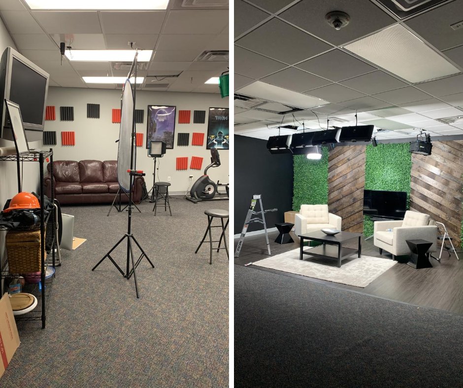 OnAdPHX's tweet photo. As in-person events switched to #virtualevents, we knew we needed to make some changes. Our new virtual studio is up and running and we love what it has become! https://t.co/GcU95o1FDn