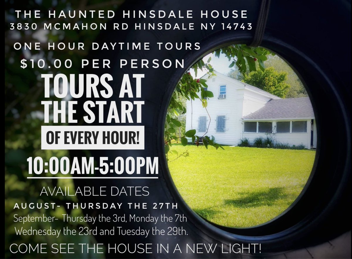 danklaes's tweet photo. 👻  Welcome by the house for a day tour! Check this flyer for available dates. 🔦  🏚️  #HauntedHinsdaleHouse https://t.co/kBeGrnf6ld