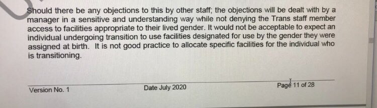 NHS advice. You will be compelled in a ‘sensitive and understanding’ way to permit Male bodies into single sex facilities.