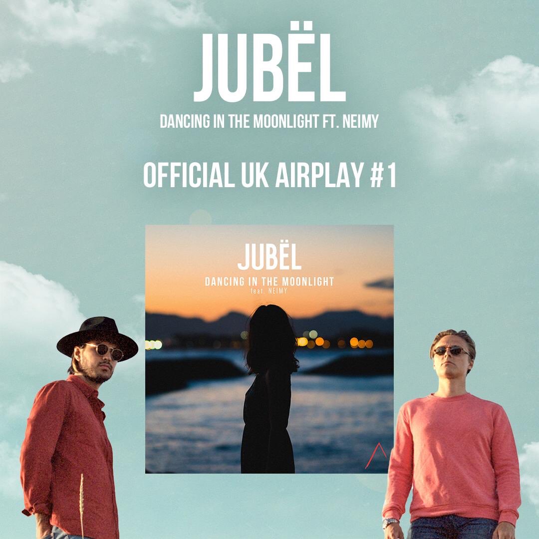GoodSoldier_'s tweet photo. Jubel's Dancing In The Moonlight (feat. @NEIMYmusic) holds the UK #1 Airplay spot for a second time and is now certified silver 💿 https://t.co/iIfy5GwJMW