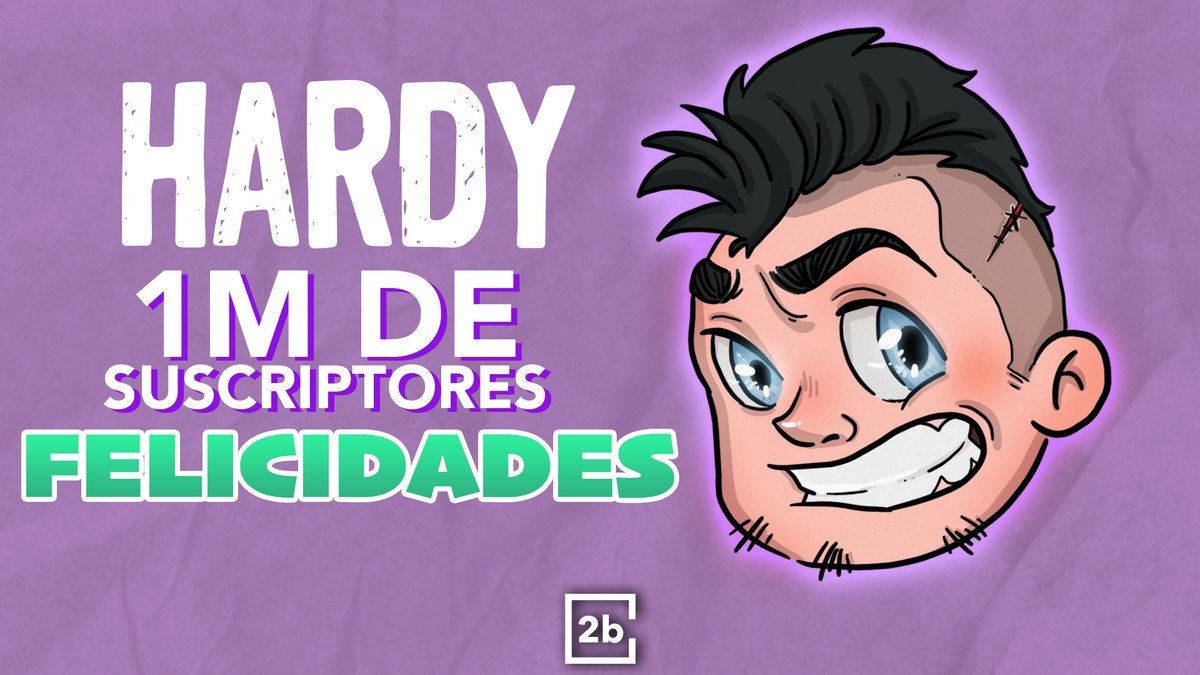 2b's tweet photo. ¿Sabías que @Hardyluski superó el millón de seguidores en julio? 🎉 ¡Hoy queremos felicitarle por ese súper logro! 🏆 ¡Enhorabuena! #2btuber https://t.co/ynPJwmwmME