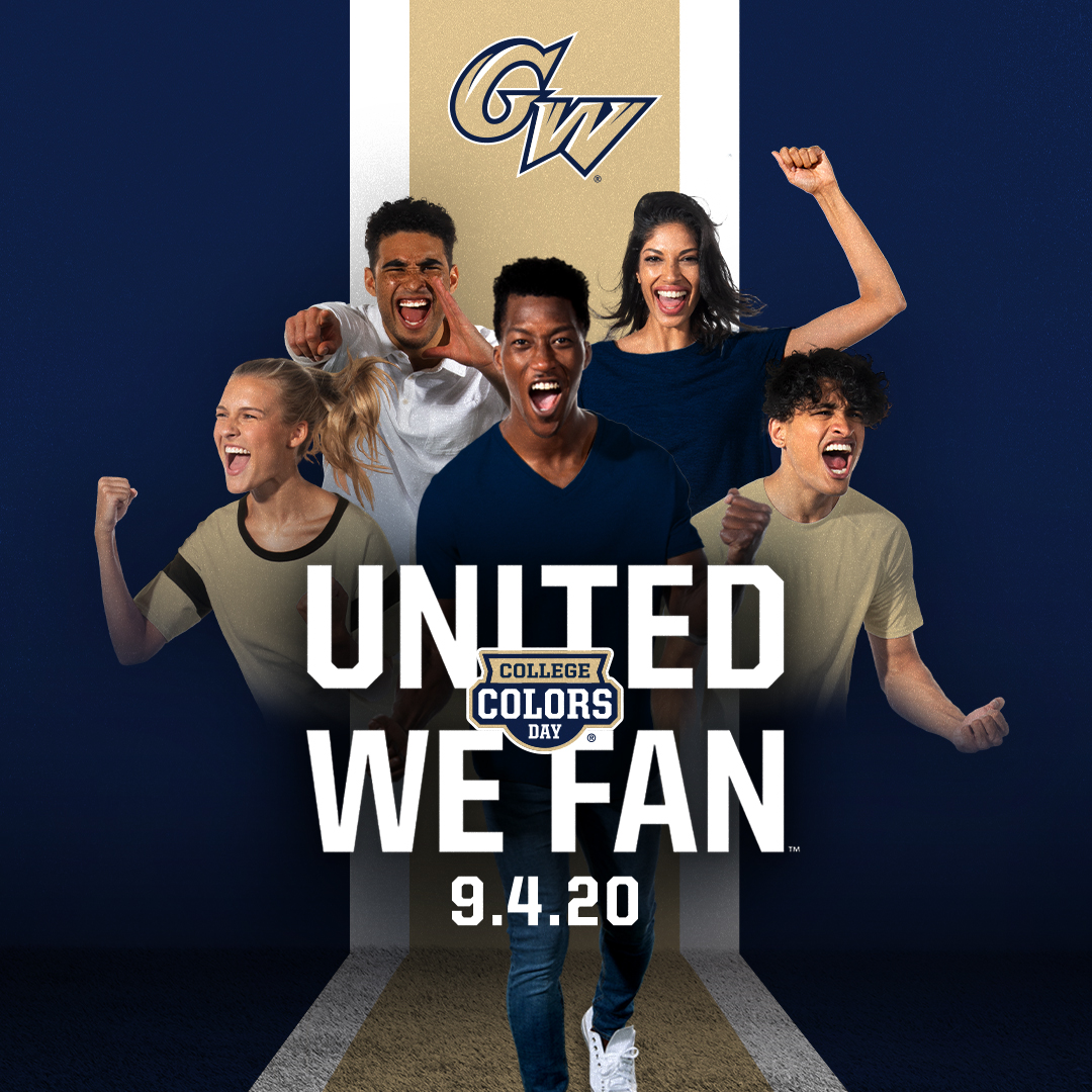 #CollegeColorsDay is a few weeks away. Wherever you will be, wear your buff and blue and celebrate college colors day with #gwu on September 4. #raisehigh