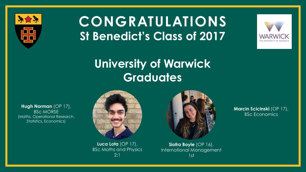 BenniesDevelop's tweet photo. Congratulations to our University of Warwick graduates!!

We are very proud of all of you!

#oldpriorians #newgraduates #opacommunity @stbenedicts https://t.co/9BlSyo9mjm