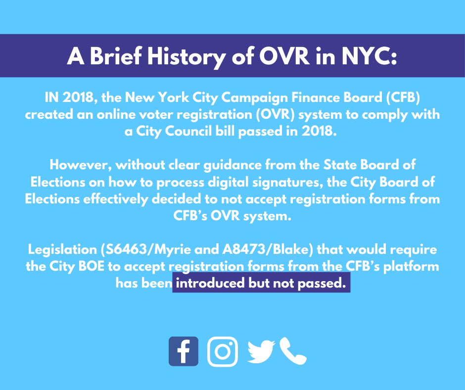 YVoteNY's tweet photo. It’s time to have the talk. Yes, the talk about #OnlineVoterRegistration And it’s time to have it w your State Assembly Members. They need to hear from you about why it’s important, how it’s standing in the way of young New Yorkers voting, &amp; what a difference it can make. #OVRNOW https://t.co/sCVSIt1RH3