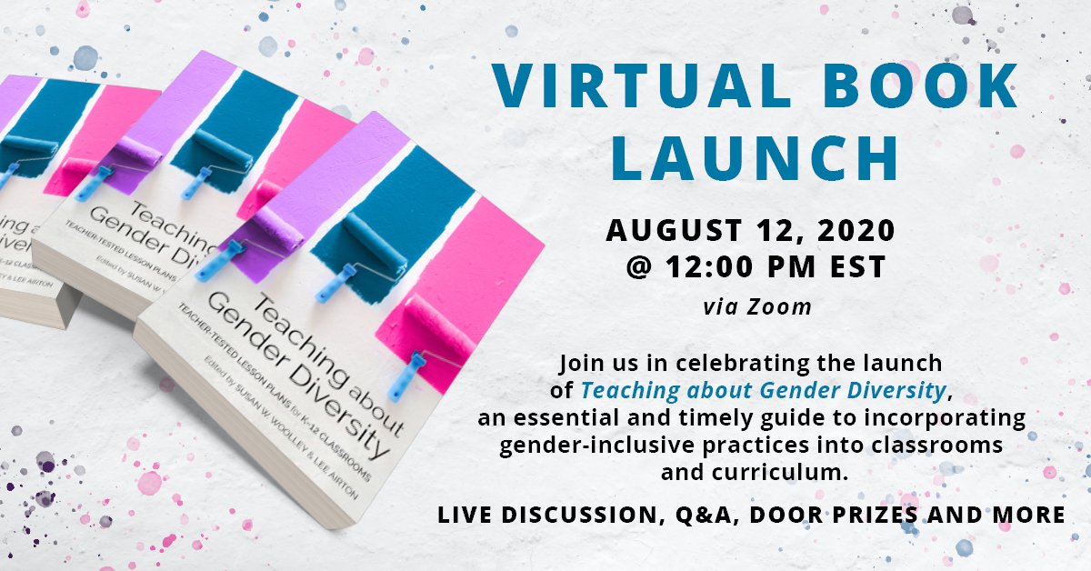 So excited to be published in this timely and useful book for educators looking to integrate gender inclusive practices across all subjects! Join us at the launch on Wednesday to learn more!