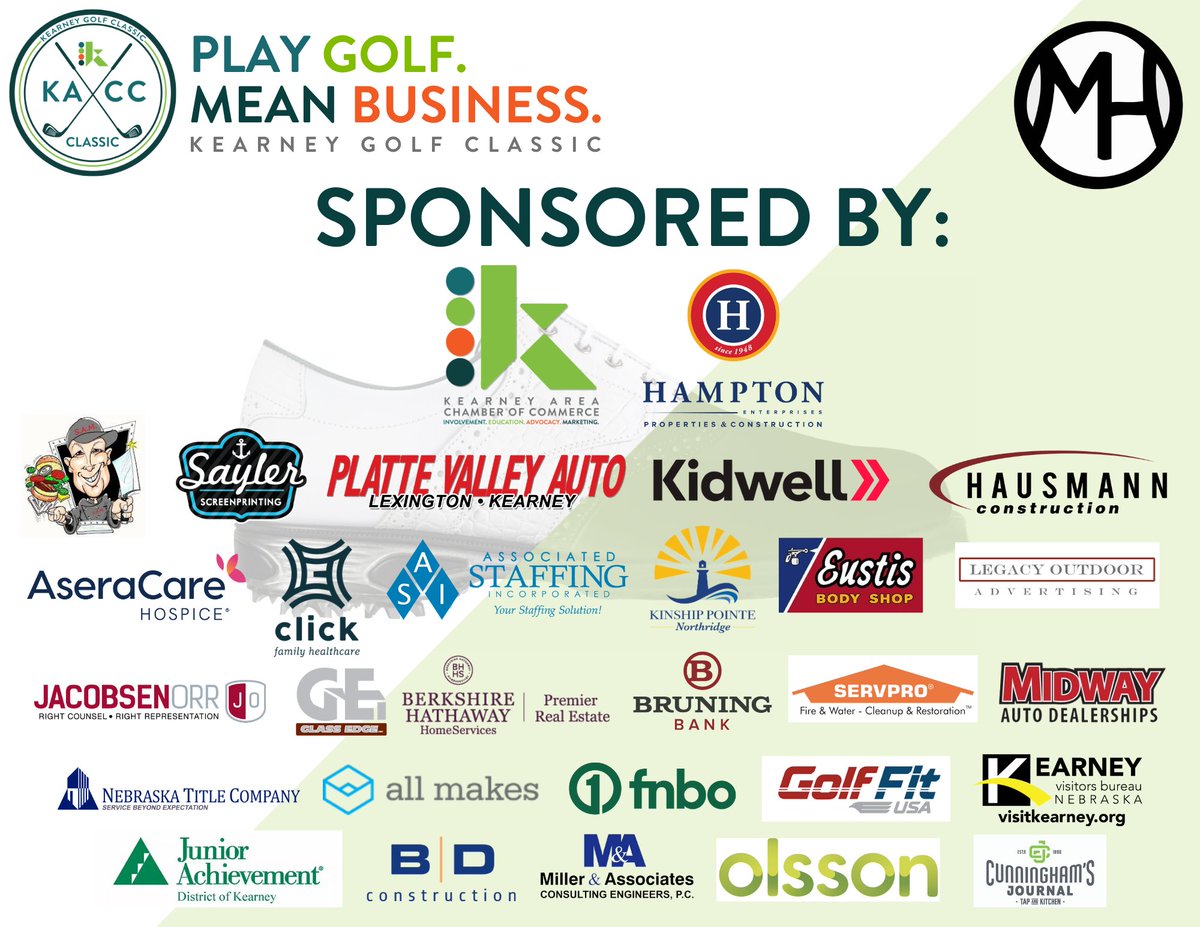 We would like to thank our sponsors for supporting the 2020 Kearney Golf Classic! We are back bigger and better than ever due to YOUR support!

#KearneyGolfClassic #FocusForward #KearneyNE