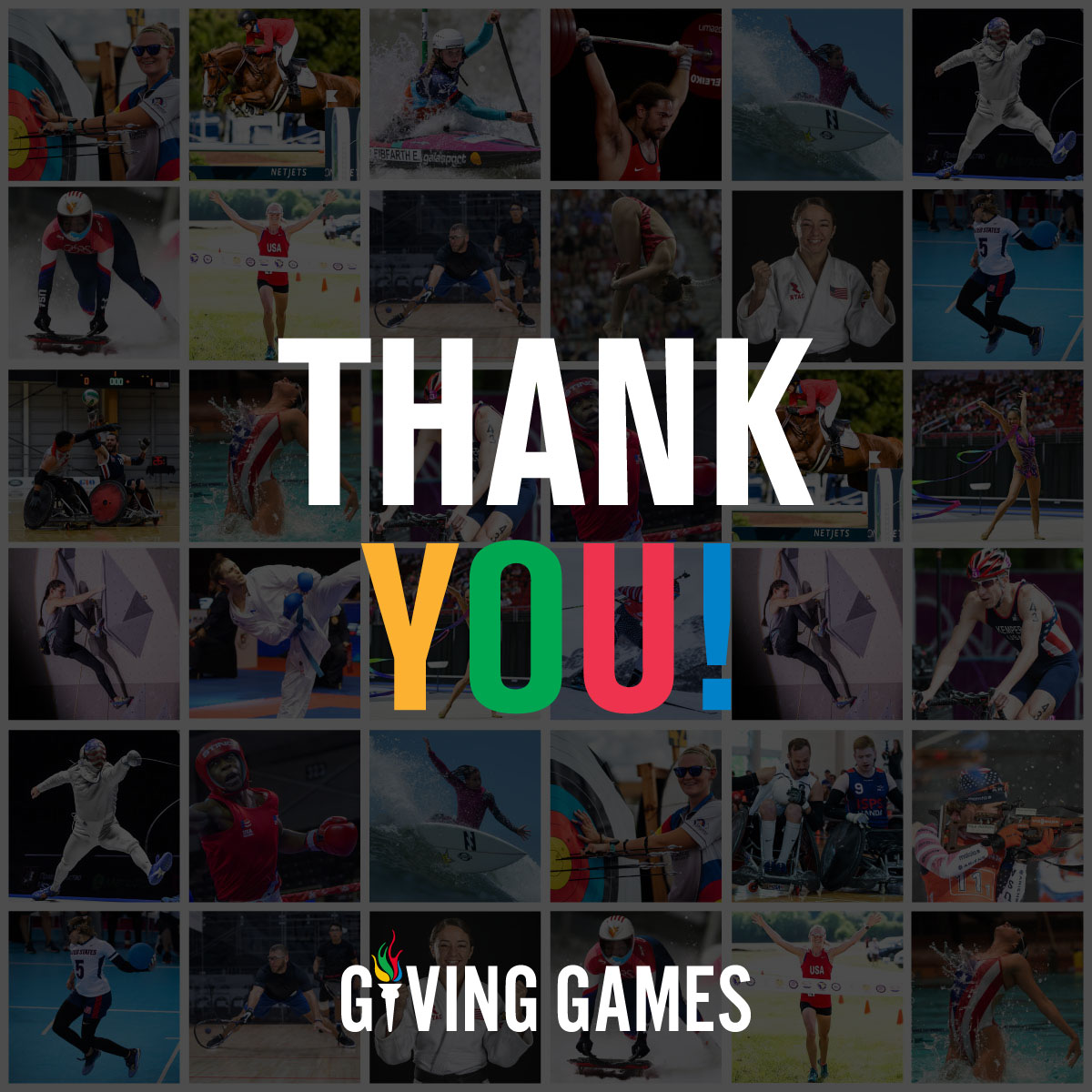 All of participating sports' athletes, coaches, and staff would like to express our gratitude to each of you who participated in the #givinggames  - Thank you for representing your country 🇺🇸 and for being a part of something bigger than yourself!