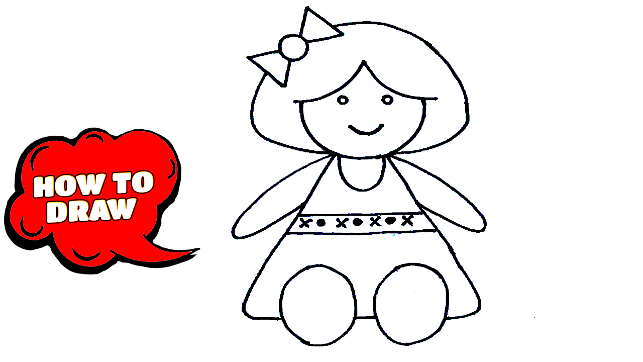 DOLL Word Into Cute Doll Drawing - Step By Step & Easy || Must Watch..  [Hindi ] | Doll drawing, Step by step drawing, Cute dolls