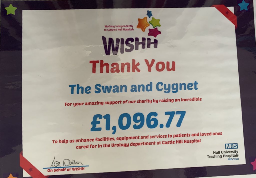 wishhcharity's tweet photo. Thanks to the team at Swan & Cygnet for arranging a charity golf day to support @HullHospitals #UrologyUnit at #CastleHill Thanks Fraser for pulling it all together for us and to Rob who we grabbed for a photo presentation! #makingadifference to patients and loved ones π https://t.co/HCfB6r1SiS