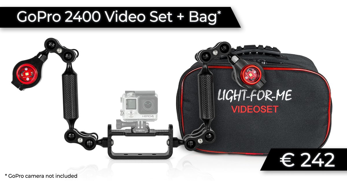 #GoPro 2400 #underwater video set in extended version available now with protective bag. Limited number od sets. Check our shop: light-for-me.store/video-lights/3… #lightfome #scuba #scubadiving
