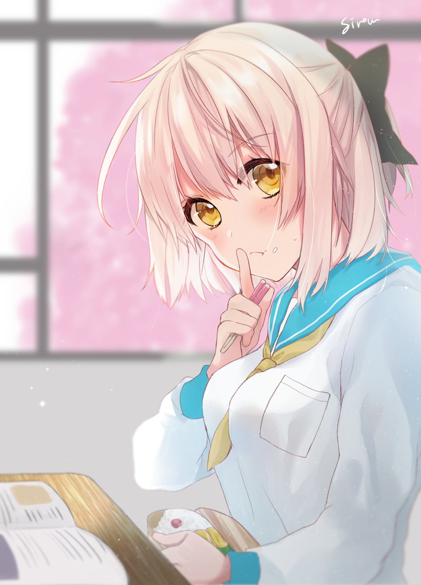 沖田総司 ,桜セイバー 「「しーっ、内緒ですよ!」#FGO 」|しろむのイラスト