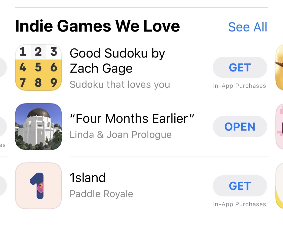 FalseVacGames's tweet image. “Four Months Earlier” is an Indie Game We Love on the U.S. @AppStoreGames! Wow-ee! Thank you! 🙂

Download for free here lindajoan.com/four-months-ea…
