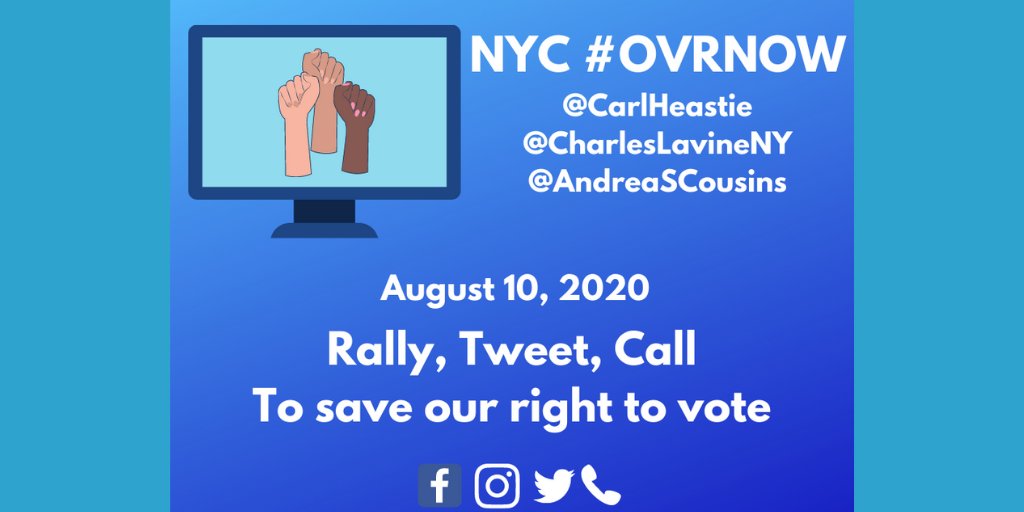 YoSoyDUSA's tweet photo. LIVENOW: Join us for #NYCOVRNOW Live to rally, tweet &amp; call our representatives to expand online voter registration for NYC residents today! #RegisterNYC #OVRNow https://t.co/yBb2AAj2i8