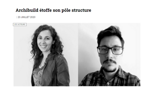 [Lu dans le <a href="/Innovapresse/">Innovapresse</a>]
Pierangela Di Bello rejoint Alto, en tant qu'Ingénieur Structure-Chef de projet &amp; Florian Pignon en tant que Dessinateur Projeteur Structure. Nouvelles preuves de l'importance que revêt l'ingénierie.
bit.ly/3godv8T