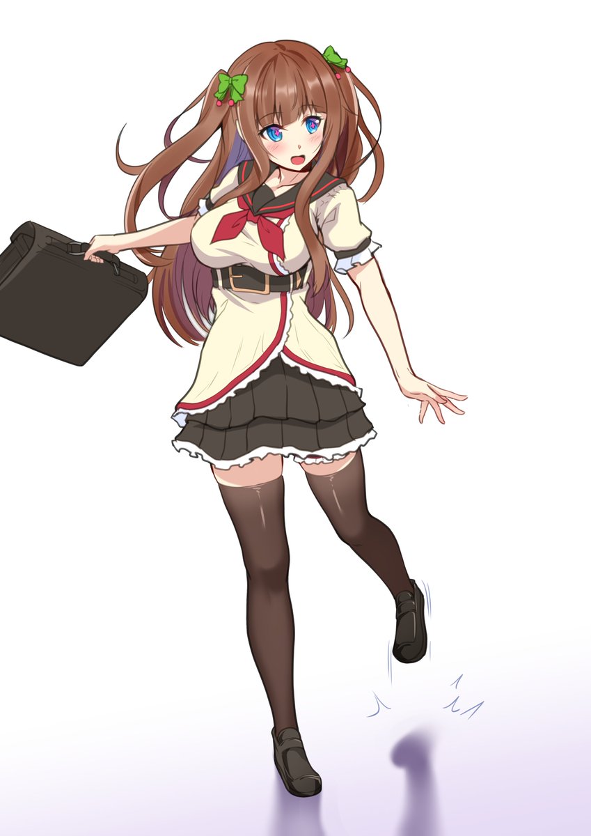 「突然全身が描きたくなったので
靴を履いているときに呼ばれた 的なちえりちゃんを
」|びろぶどう@FANBOX毎月更新のイラスト