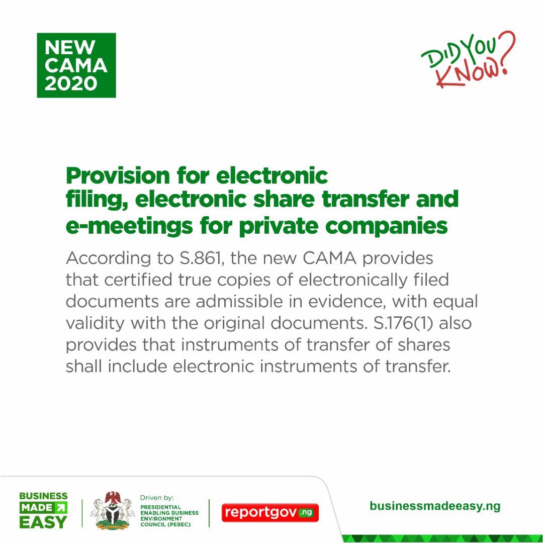 Nigeria, the one of private market companies (less publicly listed companies per capita than almost any other frontier market I would wager) just made this landmark change to corp law which will create a new market for tech companies. How soon before we see the Carta of Africa?