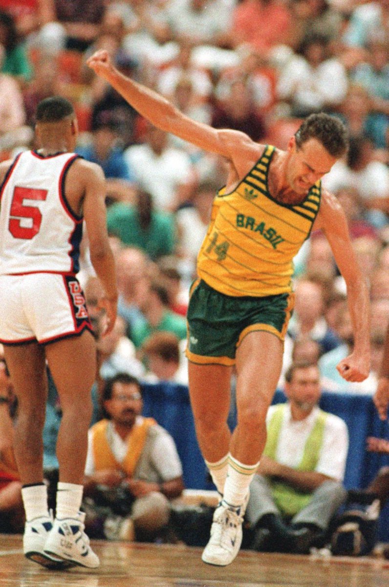 jpthehistorian's tweet photo. Here is my redesigned version of this classic Adidas-made Brazil NT jersey worn by legend Oscar Schmidt! https://t.co/ulW2KlirUO