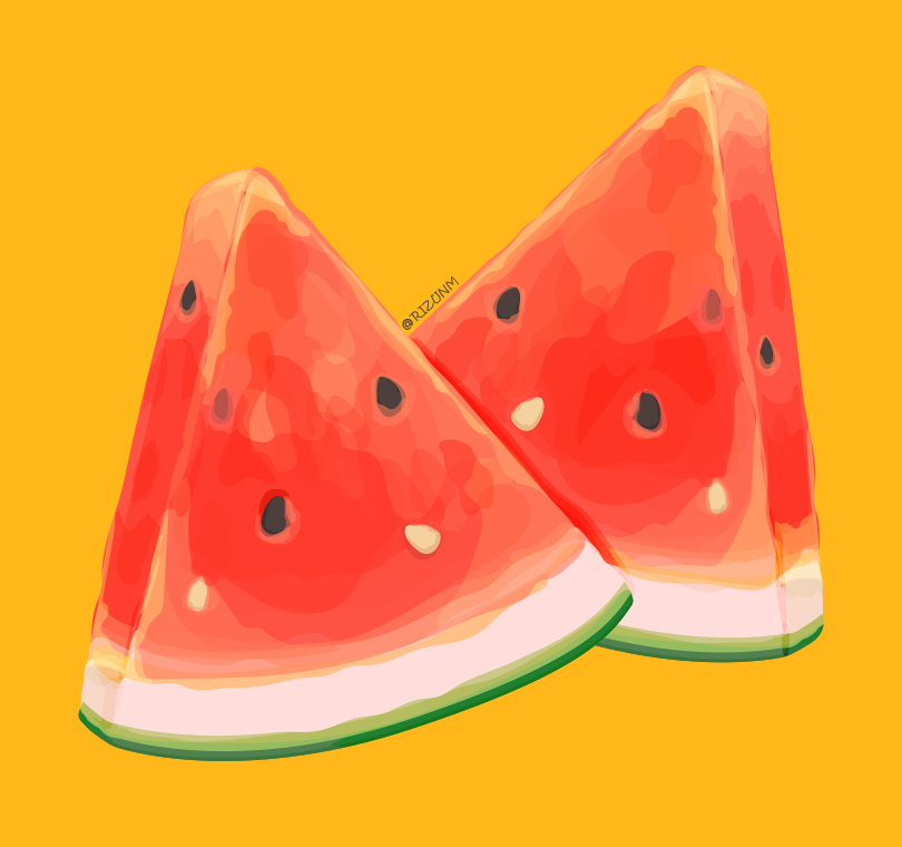 watermelon food no humans fruit simple background food focus yellow background  illustration images