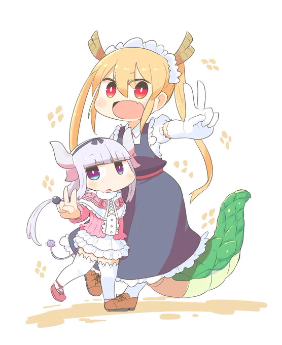メイドラゴン2期めでたいので昔描いたトールとカンナです 