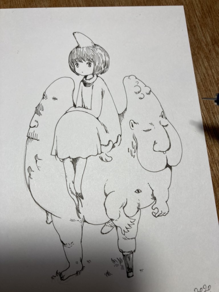 今日は仕事の合間に3枚描いたよ 