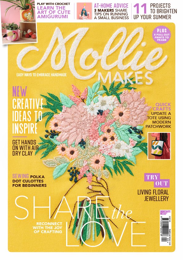 Our Cassia Earrings in Mother of Pearl made it into the new issue of @MollieMakes , on stands now! 
Thanks for including us on this wonderful page! ✨