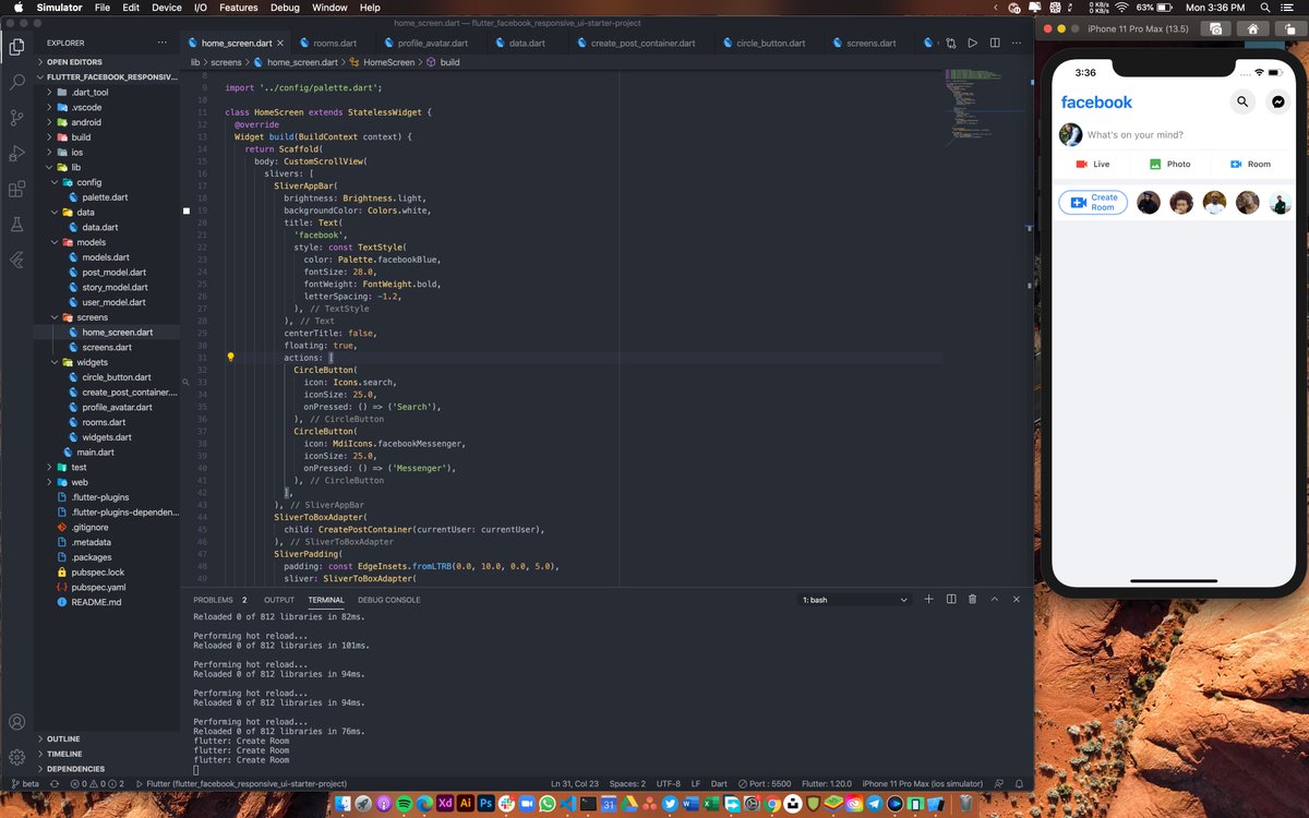 mallenkb's tweet image. Recreating Facebook UI with @FlutterDev 😁
#flutter #flutterdev #appdeveloper #developer #flutterapps #ios #flutterapp #android #coder #programming #androiddeveloper #daysofcode #dart #programmer
@chiziaruhoma @lesliearkorful @BryanBaiden
