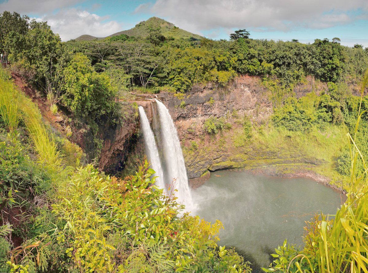 Wailua Falls is as picturesque as a Hawaii waterfall gets!
This waterfall splits in two and is 80 feet of pure beauty. Wailua Falls became famous in Hollywood in the 1970's-1980's hit television show, "Fantasy Island", and has been a must see for visitors ever since.