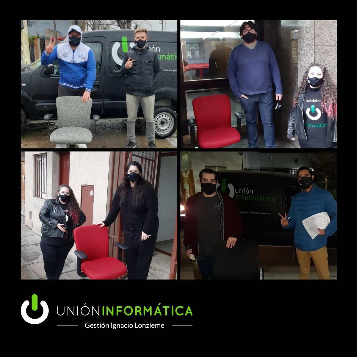 unioninf's tweet photo. Con la iniciativa de #UniónInformática y la colaboración por parte de las empresas del sector, continúa la logística para la distribución de SILLAS DE OFICINA para empleadxs afiliadxs trabajando en modalidad remota.
Conocé más sobre esta acción: https://t.co/xvJfXAr9iH https://t.co/iv0WnOBiIc