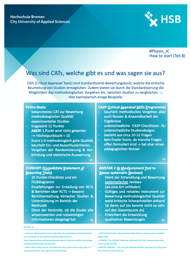 Physio_JC's tweet photo. Wie ihr eigentlich Studien kritisch bewertet und welche Tools es dafür gibt lernt ihr in unserem aktuellen How to Start zum Thema CATs #Evidence #evidencebased #physiotherapy #Wissenschaft #journalclub #Physio_JC https://t.co/E88VwcbDtr