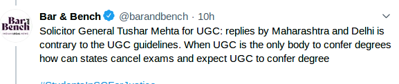 ForumMahe's tweet photo. SG Sri Tushar Mehta is WRONG when he said UGC is the only body empowered to confer degrees. 
UGC Act says  It is the prerogative of Universities. see sec.22
UGC is NOT empowered to confer degrees. 
#StudentsLivesMatter #StudentsInSCForJustice @barandbench @LiveLawIndia @ForumMahe https://t.co/iuMooW0Nw4