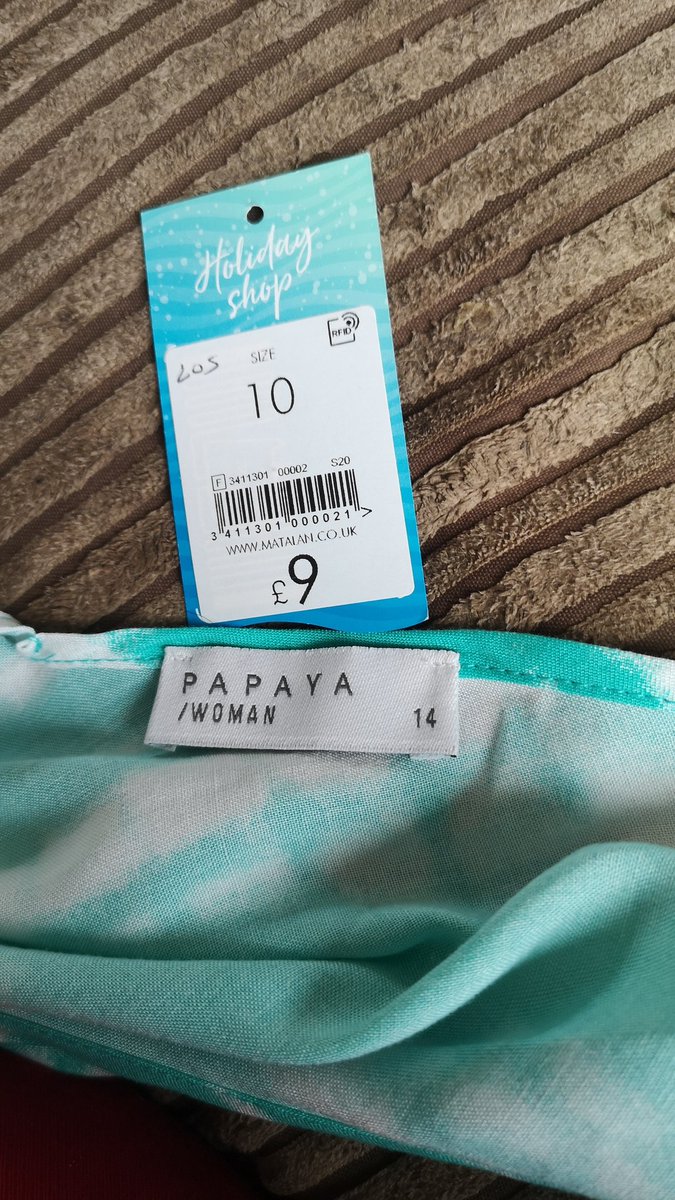 Clairefea's tweet photo. Well done @Matalan picked up what we thought was a size 10 as per the label and hanger peg only to get it home and it's been sized wrong. Would take it back but want it for tomorrow. Best get the sewing machine out!!! https://t.co/gRjl7F7eZ6
