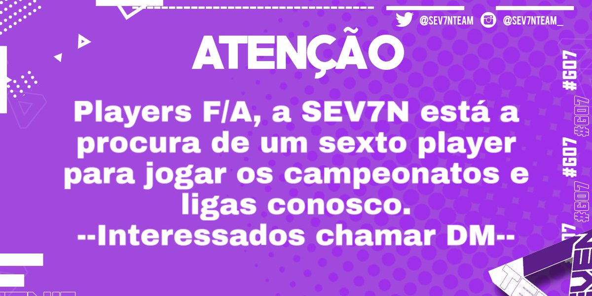 Precisamos de um 6º Player!
#RT pra ajudar!! 👾