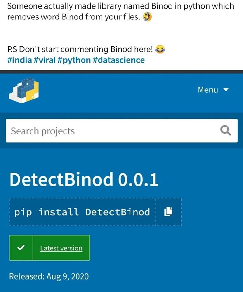 nabinpaudel_'s tweet image. #Python3  #pythonjokes #binod