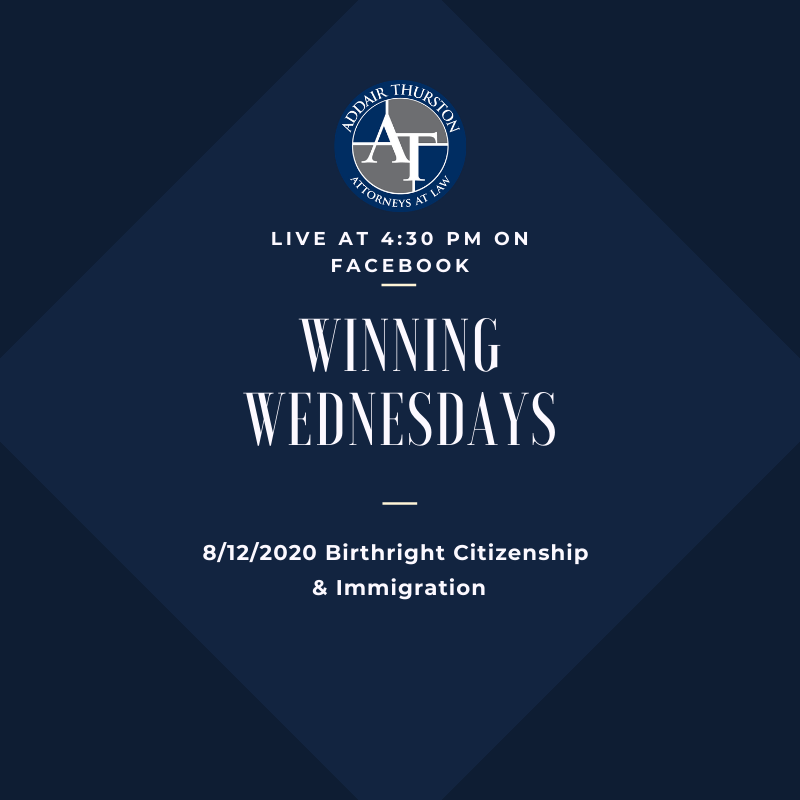 AmadaAcostaAdd's tweet photo. Don't forget to join us for this #WinningWednesday as we discuss #Birthright #Citizenship #Immigration #Law  
#Addair #Thurston #1600PoyntzMHK https://t.co/fE7CBlcFCw